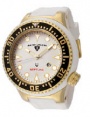 Swiss Legend Neptune Diver Yellow IP Watch 21818 Watches - 21818D-YG-02-BLK White Face / White Band / Black Crown