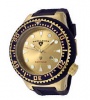 Swiss Legend Neptune Diver Yellow IP Watch 21818 Watches - 21818D-YG-07-BRW Gold Face / Brown Band