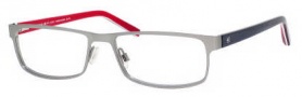 Tommy Hilfiger 1127 Eyeglasses Eyeglasses - 04XK Semi Matte Ruthenium / Red-Blue-White