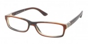 Prada PR 09OV Eyeglasses Eyeglasses - EAP1O1  Top Striped Brown Horn