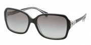 Coach HC8009 Sunglasses Frances Sunglasses - 504811 Black Crystal / Gray Gradient