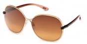 Tom Ford FT0222 Leila Sunglasses Sunglasses - 28A Shiny Rose Gold / Smoke