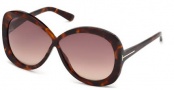Tom Ford FT0226 Margot Sunglasses Sunglasses - 52F Dark Havana / Gradient Brown