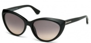 Tom Ford FT0231 Martina Sunglasses Sunglasses - 01B Shiny Black / Gradient Smoke