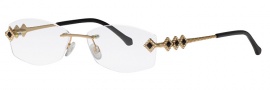 Caviar 5579 Eyeglasses Eyeglasses - 24 Gold w/ Black and Clear Crystal Stones