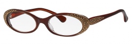 Caviar 6168 Eyeglasses Eyeglasses - 43 Burgundy W/ Silver Leafing w/ Pink Crystal Stones