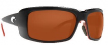 Costa Del Mar Cheeca Sunglasses Black Coral Frame Sunglasses - Dark Amber / 580P