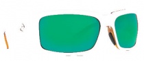 Costa Del Mar Cheeca Sunglasses White Tortoise Frame Sunglasses - Green Mirror / 400G