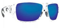Costa Del Mar Double Haul Sunglasses Crystal Frame Sunglasses - Blue Mirror / 400G