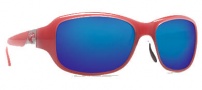 Costa Del Mar Las Olas Sunglasses - Coral White Frame Sunglasses - Blue Mirror / 580G
