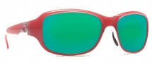 Costa Del Mar Las Olas Sunglasses - Coral White Frame Sunglasses - Green Mirror / 580G