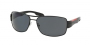 Prada Sport PS 53NS Sunglasses Sunglasses - 1BO5Z1 Demi Shiny Black / Polarized Gray