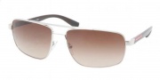 Prada Sport PS 55NS Sunglasses Sunglasses - 1BC6S1 Silver / Brown Gradient