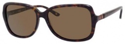 Liz Claiborne 553/S Sunglasses Sunglasses - 086P Dark Havana (VW Brown Polarized Lens)