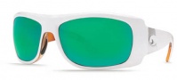 Costa Del Mar Bonita Sunglasses White Tortoise Frame Sunglasses - Green Mirror / 580G