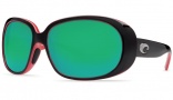 Costa Del Mar Hammock Black Coral Frame Sunglasses - Green Mirror / 400G