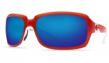 Costa Del Mar Isabela Salmon White Frame Sunglasses - Blue Mirror / 580G