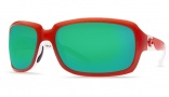 Costa Del Mar Isabela Salmon White Frame Sunglasses - Green Mirror / 580G