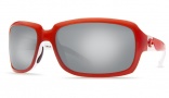 Costa Del Mar Isabela Salmon White Frame Sunglasses - Silver Mirror / 580G