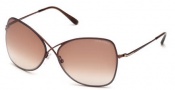 Tom Ford FT0250 Colette Sunglasses Sunglasses - 48F Shiny Dark Brown