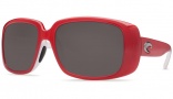Costa Del Mar Little Harbor Sunglasses Coral White Frame Sunglasses - Gray / 580G