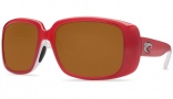 Costa Del Mar Little Harbor Sunglasses Coral White Frame Sunglasses - Amber / 580P