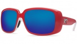 Costa Del Mar Little Harbor Sunglasses Coral White Frame Sunglasses - Blue Mirror / 580G