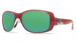 Costa Del Mar Tippet Sunglasses Coral White Frame Sunglasses - Green Mirror / 580G