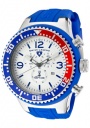 Swiss Legend Men's Neptune 11812P Watch Watches - 11812P-02S-RBL Blue Silicone Strap / Silver Dial