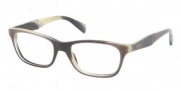 Prada PR 14PV Eyeglasses Eyeglasses - EAQ101 Striped Grey Horn / Demo Lens