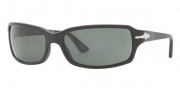 Persol PO 3041S Sunglasses  Sunglasses - 900/31 Matte Black / Crystal Green