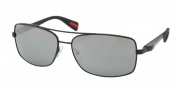 Prada Sport PS 50OS Sunglasses Sunglasses - 1B07W1 Black Demi Shiny / Gray Silver Mirror