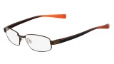 Nike 8092 Eyeglasses Eyeglasses - 200 Shiny Brown Walnut / Orange Embe