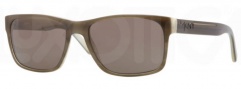 DKNY DY4098 Sunglasses Sunglasses - 358373 Top Olive Green on Horn / Brown