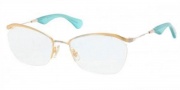 Miu Miu MU 54LV Eyeglasses Eyeglasses - LAD1O1 Brushed Golden Steel / Aqua Blue