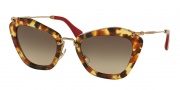 Miu Miu MU 10NS Sunglasses Sunglasses - UBR3D0 Medium Havana / Light Brown Grad Light Grey