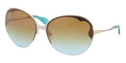 Miu Miu MU 51OS Sunglasses Sunglasses - LAD1F0 Brushed Silver Golden / Brown Gradient Lens
