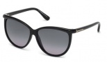 Tom Ford FT0296 Josephine Sunglasses Sunglasses - 01B Shiny Black / Gradient Smoke