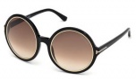 Tom Ford FT0268 Carrie Sunglasses Sunglasses - 01F Shiny Black / Gradient Brown