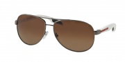 Prada Sport PS 53PS Sunglasses Benbow Sunglasses - 5AV2G0 Gunmetal / Polarized Light Brown Gradient