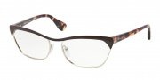 Prada PR 57QV Eyeglasses Eyeglasses - QE6101 Brown Pale Gold