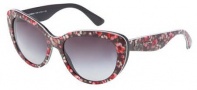 Dolce & Gabbana DG4189 Sunglasses Sunglasses - 27788G Top Black Flowers on Black / Grey Gradient Lens