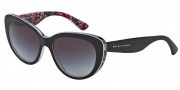 Dolce & Gabbana DG4189 Sunglasses Sunglasses - 27798G Top Black / Flower Black / Grey Gradient Lens