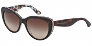 Dolce & Gabbana DG4189 Sunglasses Sunglasses - 278113 Top Havana on White Flowers / Brown Gradient Lens