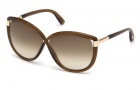 Tom Ford FT0327 Abbey Sunglasses Sunglasses - 48F Shiny Dark Brown / Gradient Brown