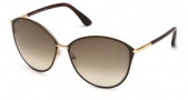 Tom Ford FT0320 Penelope Sunglasses Sunglasses - 28F Shiny Rose Gold / Gradient Brown
