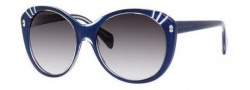 Alexander McQueen 4230/S Sunglasses Sunglasses - 0RJF Blue Cream Transparent (9C dark gray gradient lens)