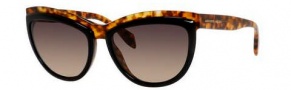 Alexander McQueen 4247/S Sunglasses Sunglasses - 08JM Havana Black (R4 gray green gradient lens)
