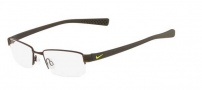 Nike 8160 Eyeglasses Eyeglasses - 211 Shiny Walnut/Cargo Khaki