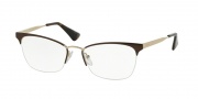 Prada PR 65QV Eyeglasses Eyeglasses - DHO1O1 Brown / Pale Gold